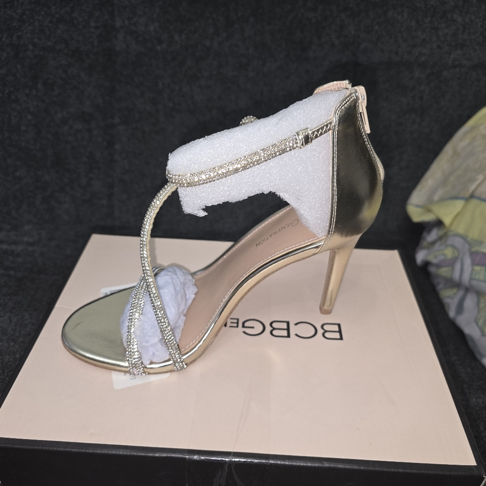 BCBGeneration Jemmy Strappy Crystal Heel Sandals